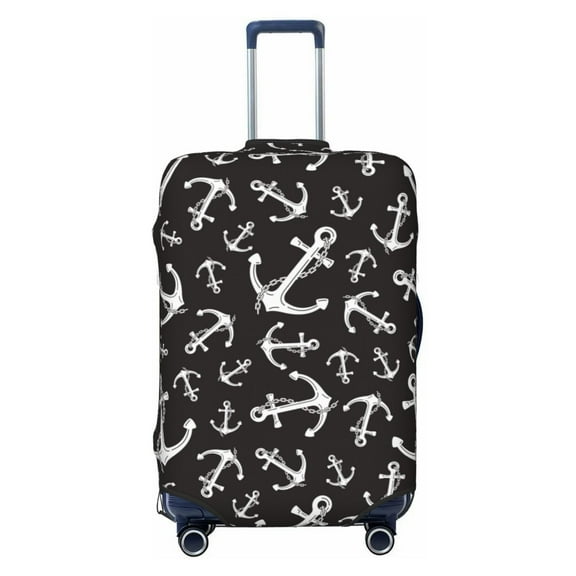 Easygdp Anchor Double-Sided Printed Elastic Suitcase Protective Cover,Invisible Zipper, Business Trip Luggage Cases,Washable And Resistant To Falling -Small