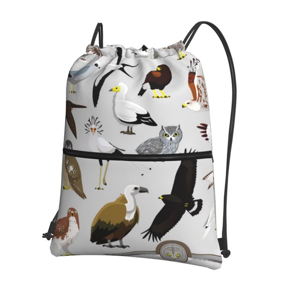 Easygdp Animal Bird Drawstring Backpack Gym Bag,Sport Gym Sackpack,Gym Sack with Side Pocket for Men Women