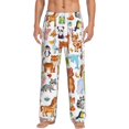 thumbnail image 1 of Easygdp Animal Cartoon Style Men's Pajama Pant, Sleep Elastic Waistband Lounge Pants - Large, 1 of 9
