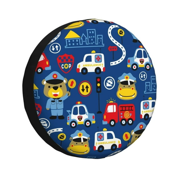 Easygdp Animals Rescue Team Wheel Sun Guard, Spare Tire Cover,Universal Trailer Suv Truck Camper Travel,Easy To Install And Remove -15 Inch