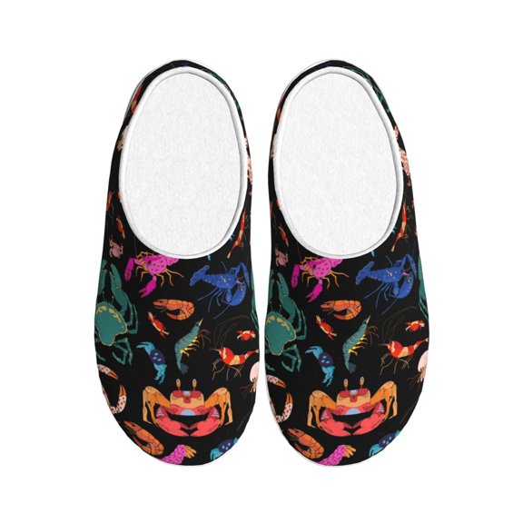 Easygdp Animals Under Water Slippers for Women Mens Winter Warm Home Slippers Plush Slip on House Slippers for Indoor Outdoor Shoes-35/36