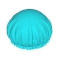 thumbnail image 1 of Easygdp Aqua Shower Caps for Women, Double Waterproof Layers Shower Cap, Quick Drying Bath Hair Cap Reusable, 1 of 9