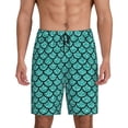 thumbnail image 1 of Easygdp Aquamarine Glitter Men's Short Pajama Pants, Sleep Shorts, Household Pants, Casual Pants with Pockets - 4X-Large, 1 of 9