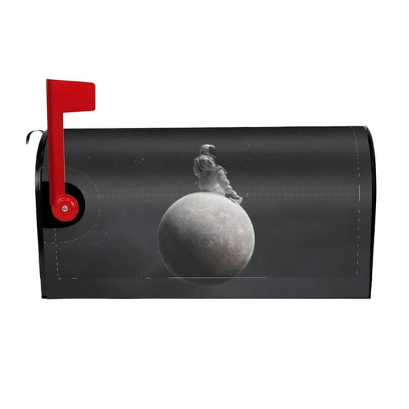 Easygdp Astronaut Sitting On Mercury Planet Mailbox Covers Garden Outdoor Yard Outside Farmhouse Home Decor 21x18 in& 25.5x21 in-