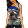 thumbnail image 1 of Easygdp Astronaut in Outer Space Women's Workout Tank Top, Running Top, Hiking Shirt, Quick-Dry for Running, Yoga, Hiking - Small, 1 of 9