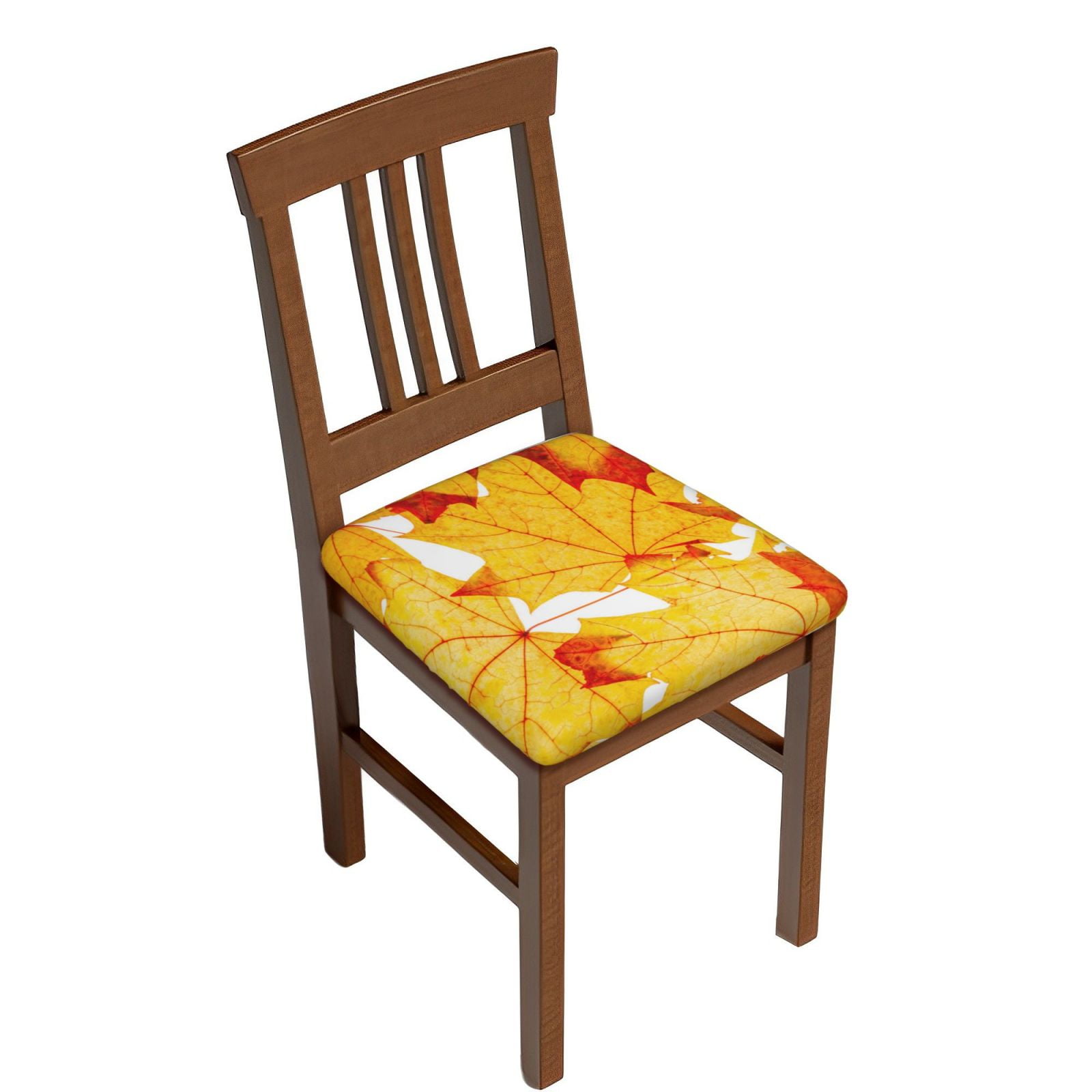 Easygdp Autumn Maple Leaves Square Chair Cushion Cover Stretch Chair