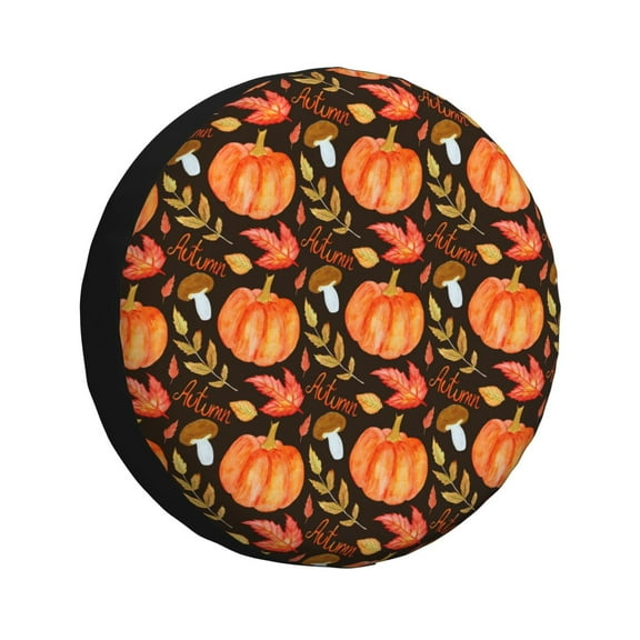 Easygdp Autumn Pumpkin Wheel Cover,Spare Tire Cover,4-17in Spare Tire Cover Universal Fit for Trailer, Car, Truck, SUV, Jeep-14 inch