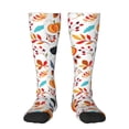 thumbnail image 1 of Easygdp Autumn Pumpkins Fall Leaves Fashionable Adult Sockings&Sports Sockings&Breathable Sockings, Non-Pilling,Contrasting Color Design, 1 of 9
