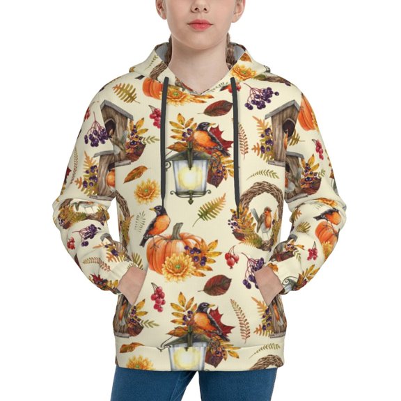 Easygdp Autumn Vintage Boys Hoodie Kids Sweatshirt Youth Pullover With Hood-Medium