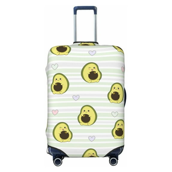 Easygdp Avocado Of A Hear Double-Sided Printed Elastic Suitcase Protective Cover,Invisible Zipper, Business Trip Luggage Cases,Washable And Resistant To Falling -Medium