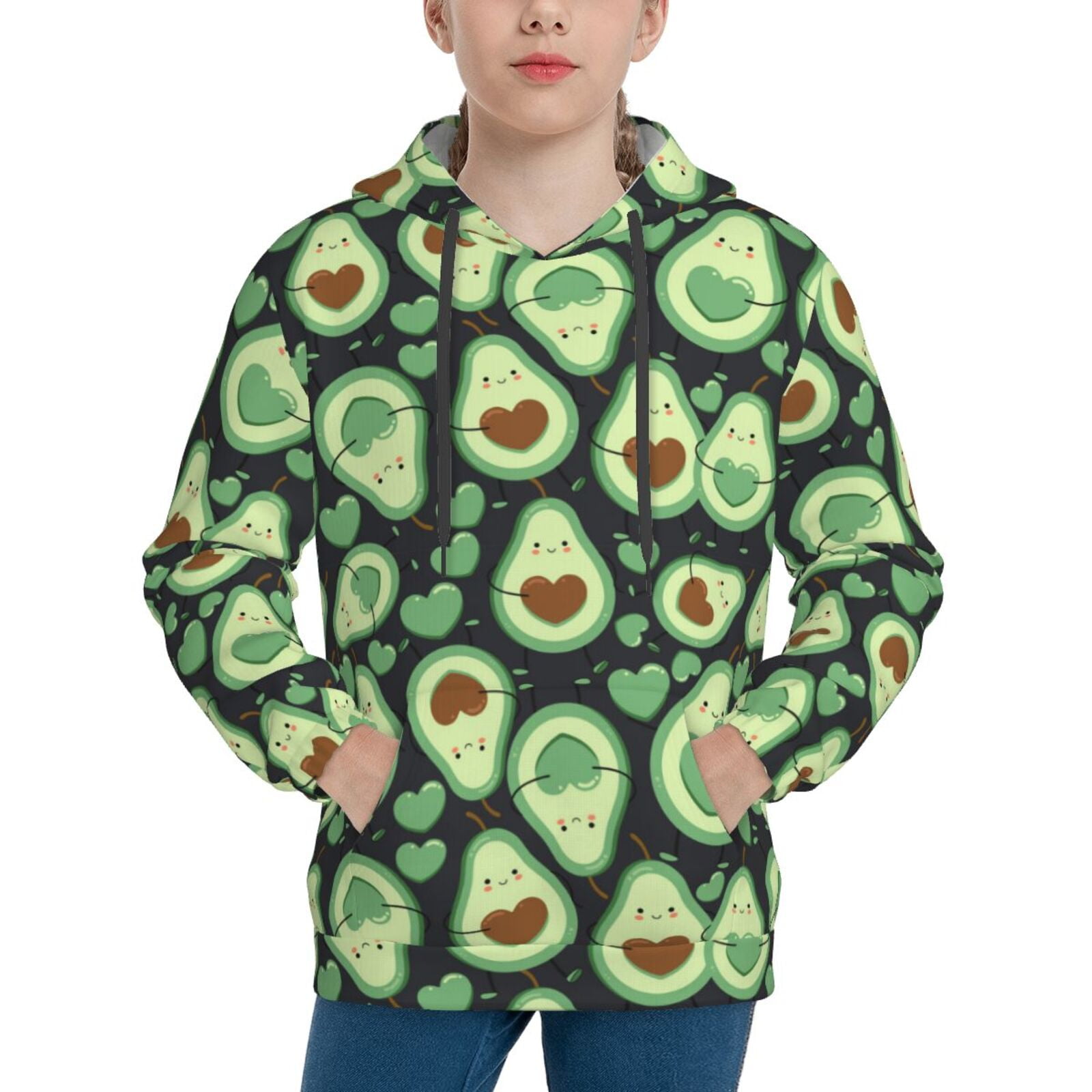 Easygdp Avocado Heart Boys Hoodie Kids Sweatshirt Youth Pullover With ...