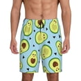 thumbnail image 1 of Easygdp Avocado and Hearts Men's Short Pajama Pants, Sleep Shorts, Household Pants, Casual Pants with Pockets - Small, 1 of 9
