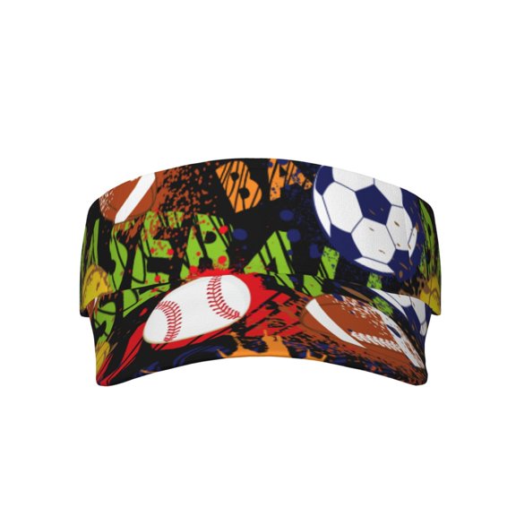 Easygdp Balls Stretchy Visor - Unisex Visor Hat for Men and Women, UPF 50 Sun Protection Visor, Ultra-Light