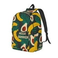 thumbnail image 1 of Easygdp Banana And Avocado Durable Canvas Laptop Backpack,Water-Resistant,Adjustable Shoulder Strap,Large Capacity,Lightweight, Fits 15-17in Laptops for School,Work,Travel-Small, 1 of 5