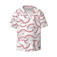 thumbnail image 1 of Easygdp Baseballs Men's Casual Short-sleeved Shirt with Pocket and Button Suitable for Beach Vacation Leisure - 3X-Large, 1 of 7