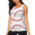 thumbnail image 1 of Easygdp Baseballs Women's Workout Tank Top, Running Top, Hiking Shirt, Quick-Dry for Running, Yoga, Hiking - Large, 1 of 9