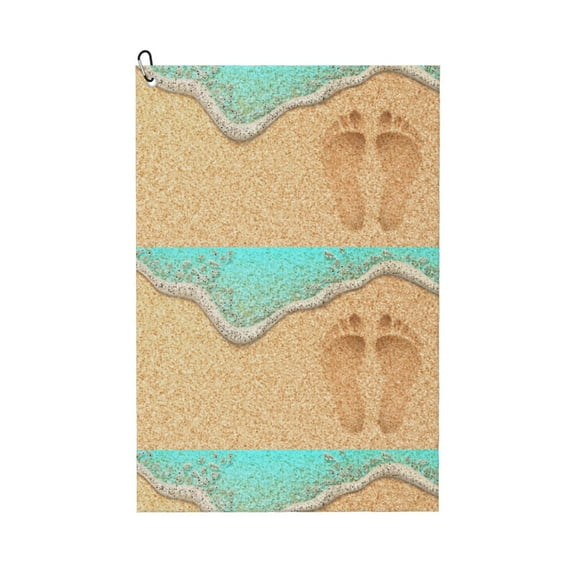Easygdp Beach Footprint Golf Towel 24x16in for Men and Women with Carabiner Clip for Easy Attachment