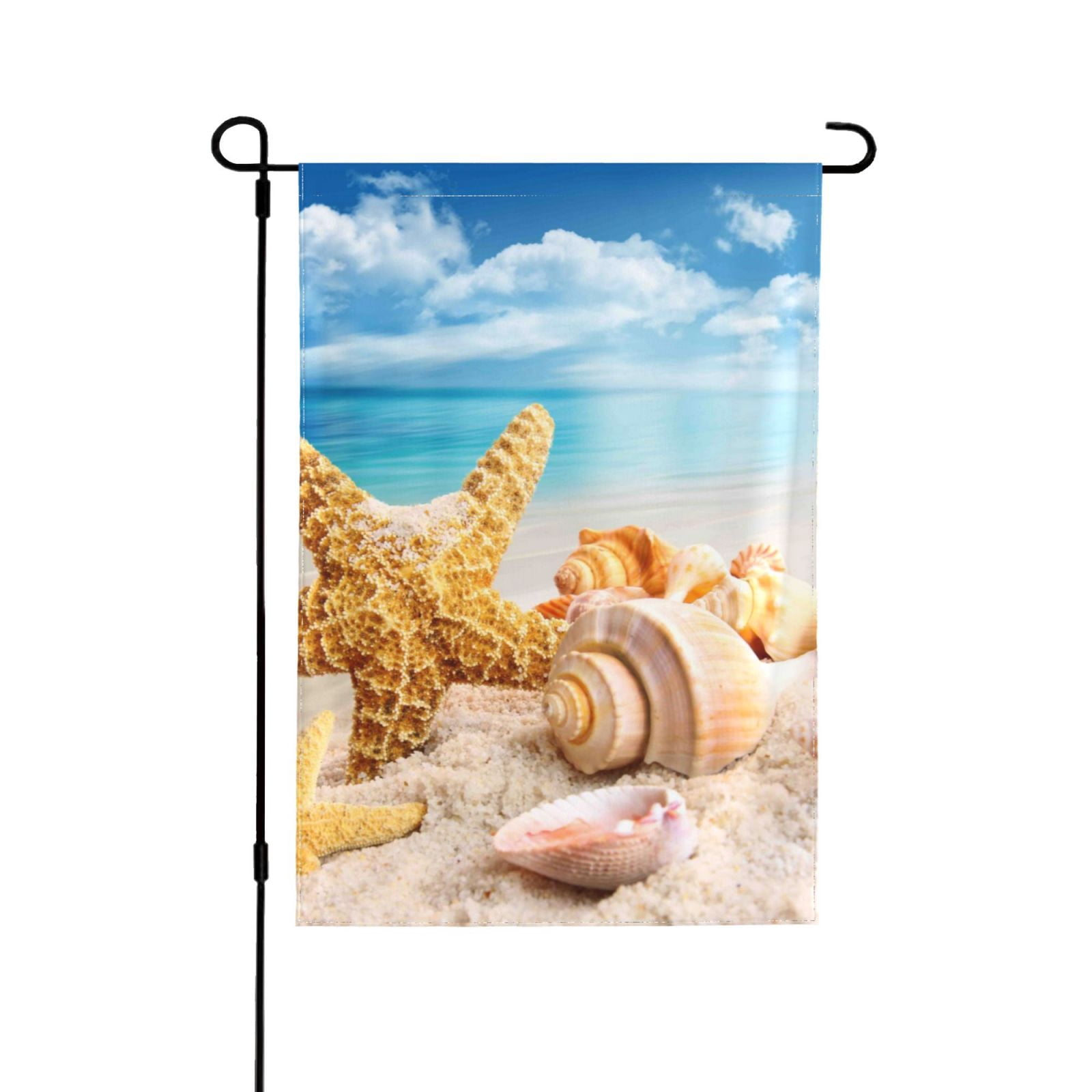 Easygdp Beach Starfish Shell Garden Flag Yard Flag Welcome Flag, Double ...