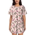 thumbnail image 1 of Easygdp Beautiful Butterflies and Hearts Women's Pajama Set,Sleepwear with Buttoned Top and Elastic Waist Shorts, Ideal for Lounging, Yoga, Beach, and Casual Wear-3X-Large, 1 of 8