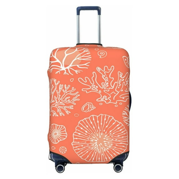 Easygdp Beautiful Corals Double-Sided Printed Elastic Suitcase Protective Cover,Invisible Zipper, Business Trip Luggage Cases,Washable And Resistant To Falling -Medium