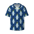 thumbnail image 1 of Easygdp Beautiful King Penguin Pattern Men's Casual Short-sleeved Shirt with Pocket and Button Suitable for Beach Vacation Leisure - Small, 1 of 7