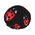 thumbnail image 1 of Easygdp Beautiful Red Ladybug Shower Caps for Women, Double Waterproof Layers Shower Cap, Quick Drying Bath Hair Cap Reusable, 1 of 9