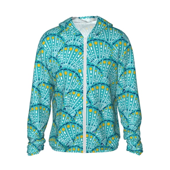 Easygdp Beautiful Seashells Lightweight Long Sleeve Sun Shirt Sports long-Sleeved Sun Protective Clothing, Quick Drying Breathable - 3X-Large