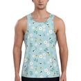 thumbnail image 1 of Easygdp Bee Flower Men's Tank Top, Sleeveless Muscle T Shirts, Breathable, Quick-Dry, Loose for Gym, Running, Fitness - Medium, 1 of 9