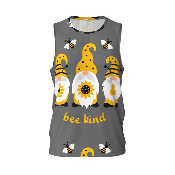 Easygdp Bee Kind Men's Mesh Basketball Jersey Quick Drying Sleeveless Shirts Fitted Muscle Tank Tops Sport Round Neck T-Shirt - Medium