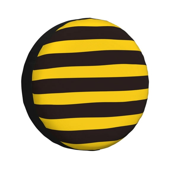Easygdp Bee Stripe Automobile Tire Dust Cover, 14-17in Spare Tire Cover Universal Fit for Trailer, Car, Truck, SUV, Jeep - 17 inch