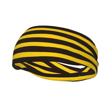 Easygdp Bee Stripe Sports Headband Non Slip Headband Unisex for Head Circumference 19.6 - 22.4 inch