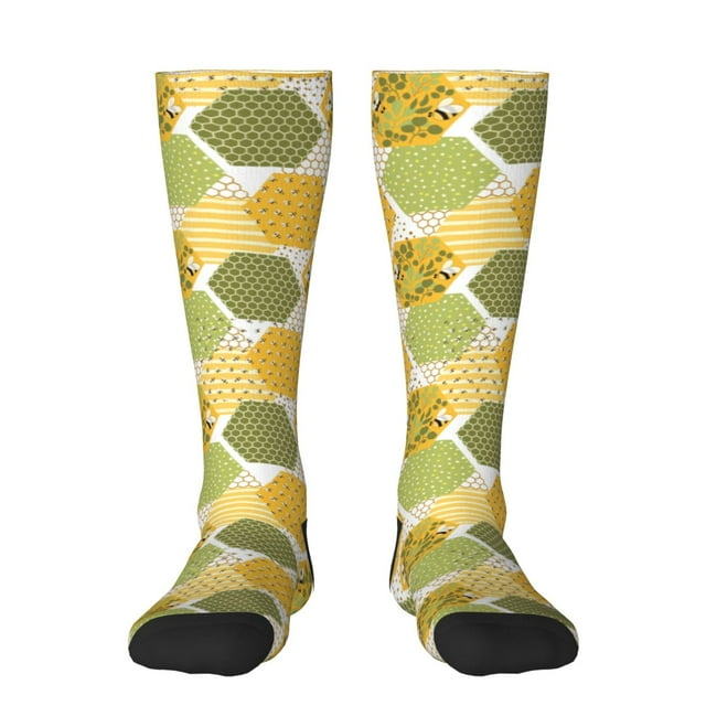 Easygdp Bee honey Soccer Socks Sport Knee High Socks Calf Compression ...
