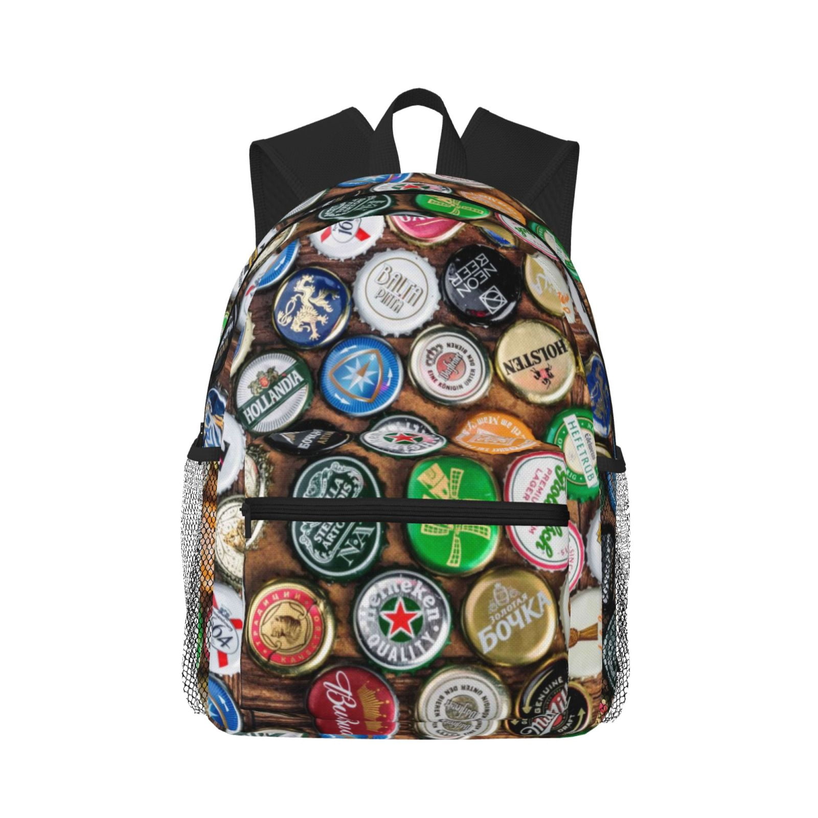 Easygdp Beer Caps Casual Laptop Backpack, Large Capacity Schoolpack for ...