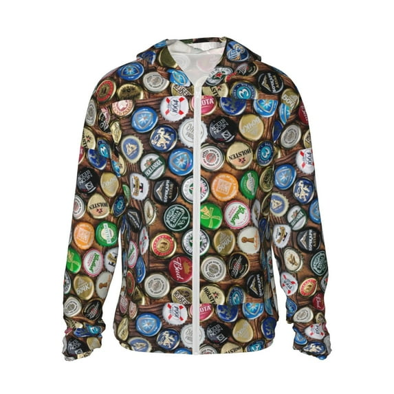 Easygdp Beer Caps Lightweight Long Sleeve Sun Shirt Sports long-Sleeved Sun Protective Clothing, Quick Drying Breathable - X-Large