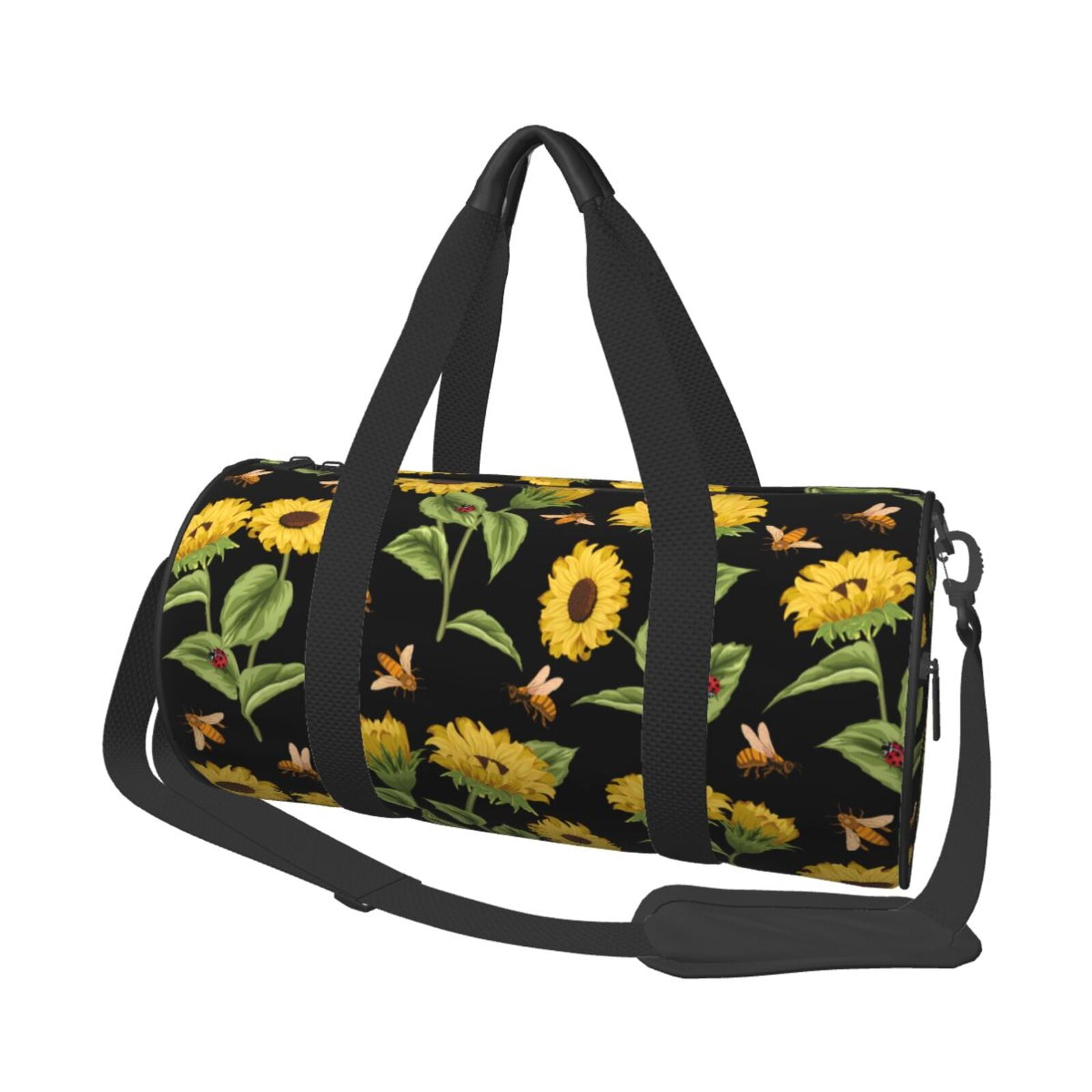 Easygdp Bees and Sunflowers Travel Duffle Bag,Carry on Bag Travel Bags