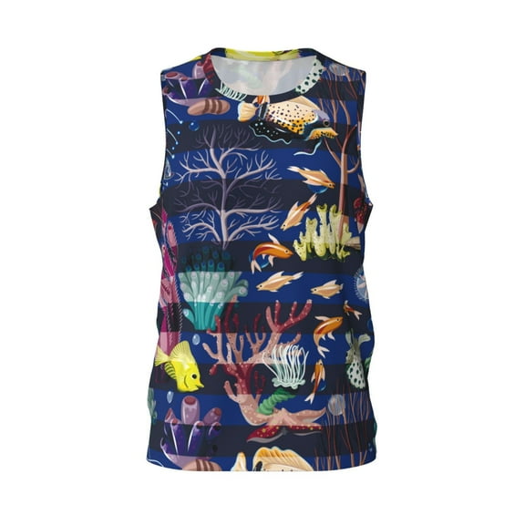 Easygdp Beige Flowers Men's Mesh Basketball Jersey Quick Drying Sleeveless Shirts Fitted Muscle Tank Tops Sport Round Neck T-Shirt - Large