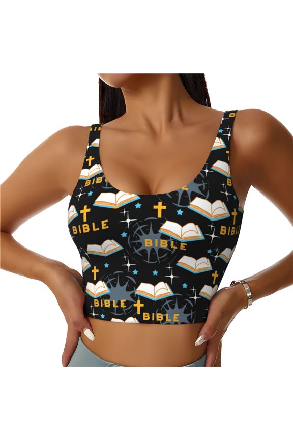 Bible for Women, High Impact Yoga Exercise Athletic Bras - Available in Various Sizes-Small