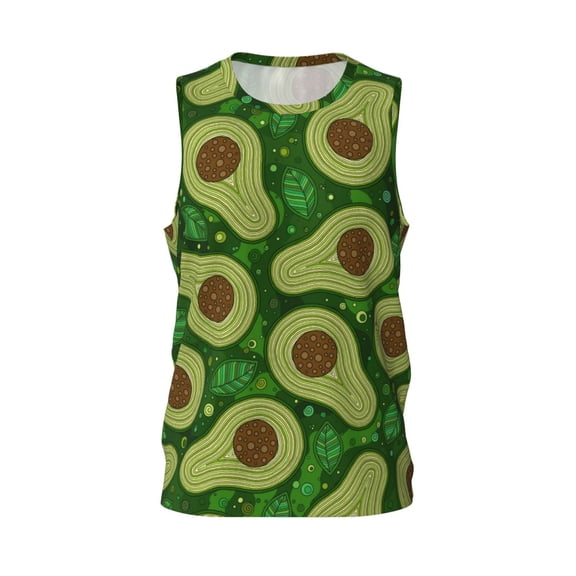 Easygdp Big Colorful Avocados Men's Mesh Basketball Jersey Quick Drying Sleeveless Shirts Fitted Muscle Tank Tops Sport Round Neck T-Shirt - 3X-Large