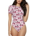 thumbnail image 1 of Easygdp Bike with Donut Wheels Women's One-Piece Swimsuit Slim Fit Crew Neck Bodysuit Athletic Swimwear with Concealed Buckle - Small, 1 of 9