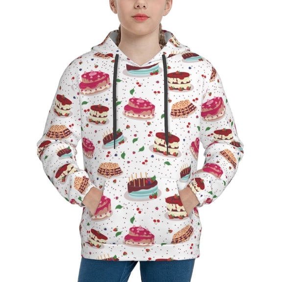 Easygdp Birthday Cake Boys Hoodie Kids Sweatshirt Youth Pullover With Hood-Small