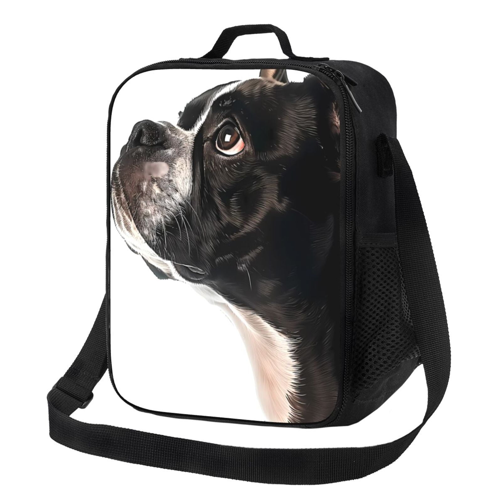 HUGS IDEA Boston Terrier Print Canvas Tote Bag - Casual Shoulder Bag For Women, Lightweight & Large Capacity