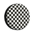 thumbnail image 1 of Easygdp Black And White Checkerboard Wheel Sun Guard, Spare Tire Cover,Universal Trailer Suv Truck Camper Travel,Easy To Install And Remove -15 Inch, 1 of 9