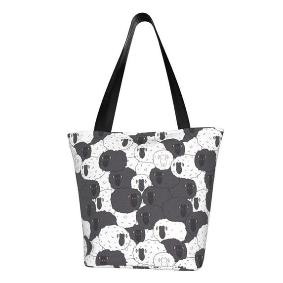 Easygdp Black And White Sheeps Shoulder Bags for Women,Crossbody Bags Shoulder Purse Handbag for Women