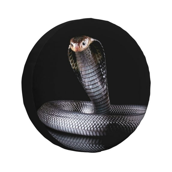 Easygdp Black Cobra Snake Wheel Cover,Spare Tire Cover,4-17in Spare Tire Cover Universal Fit for Trailer, Car, Truck, SUV, Jeep-17 inch