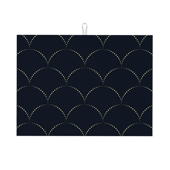 Easygdp Black Fish Scales Microfiber Absorbent Dish Drying Pad,Kitchen Drying Mat,Can Be Hung, Strong Water Absorption Capacity,Quick Drying
