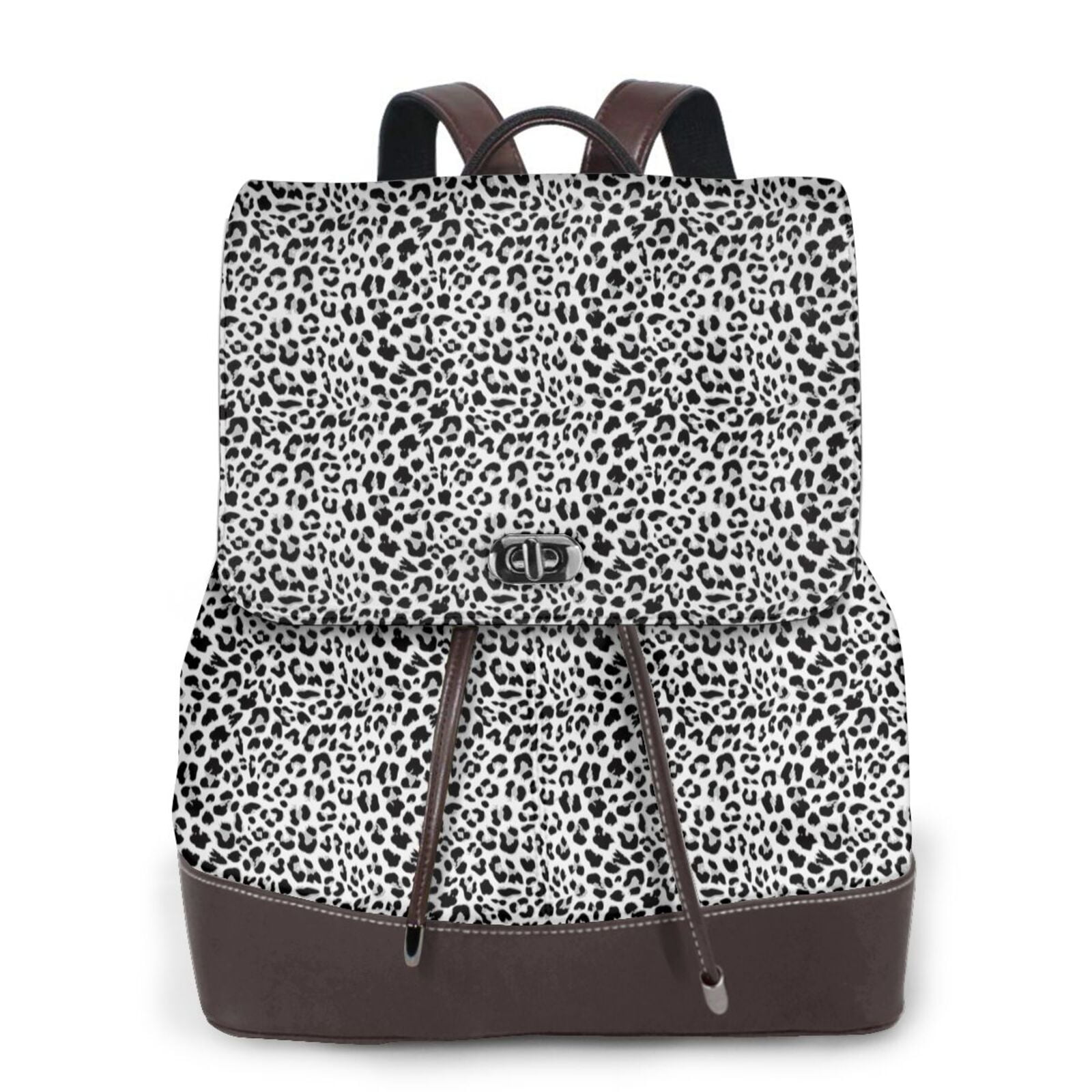 Black Leopard Backpack Purse