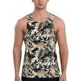 thumbnail image 1 of Easygdp Black Palm Leaves Men's Tank Top, Sleeveless Muscle T Shirts, Breathable, Quick-Dry, Loose for Gym, Running, Fitness - Medium, 1 of 9