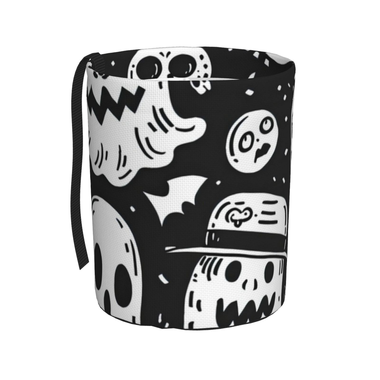 Easygdp Black White Spooky Ghosts Car Trash Can Garbage Car Accessories ...