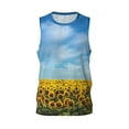 thumbnail image 1 of Easygdp Blooming Sunflower Field Men's Mesh Basketball Jersey Quick Drying Sleeveless Shirts Fitted Muscle Tank Tops Sport Round Neck T-Shirt - 4X-Large, 1 of 9