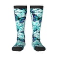 thumbnail image 1 of Easygdp Blue Floral with Butterflies Soccer Socks Sport Knee High Socks Calf Compression Athletic Socks for Men and Women, 1 of 9